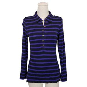 Boden Women's Long Sleeve Striped Top - Black and Purple